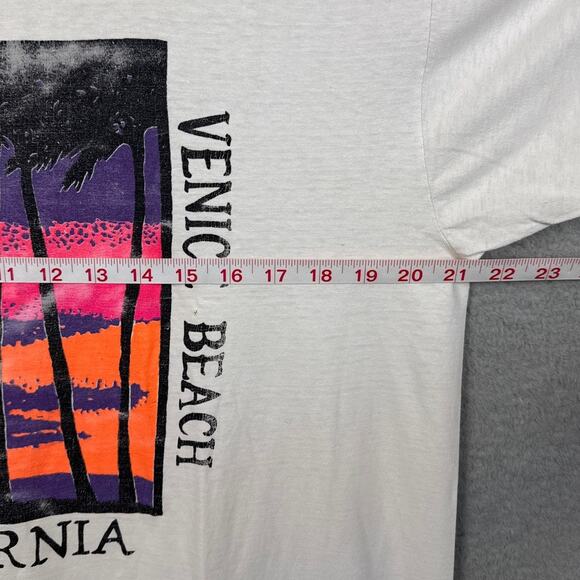 Vintage 90s Venice Beach Single Stitch Tee Shirt Off White Thrashed Streetwear - Picture 4 of 8